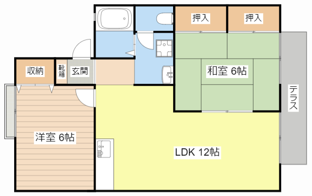 栗東市北中小路のアパートの間取り