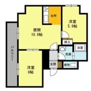 札幌市中央区北七条西のマンションの間取り