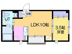 小樽市緑のアパートの間取り