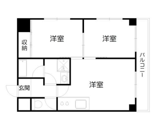 大阪市天王寺区国分町のマンションの間取り