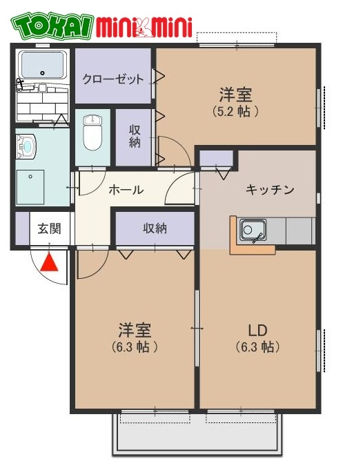 サンガーデン上川　C棟の間取り