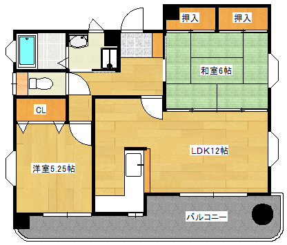 広島市中区光南のマンションの間取り