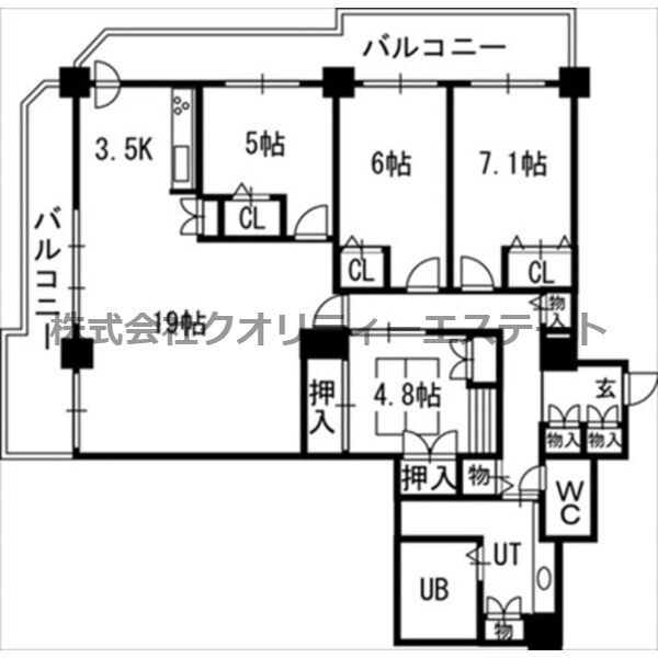 知事公館前タワーレジデンスの間取り