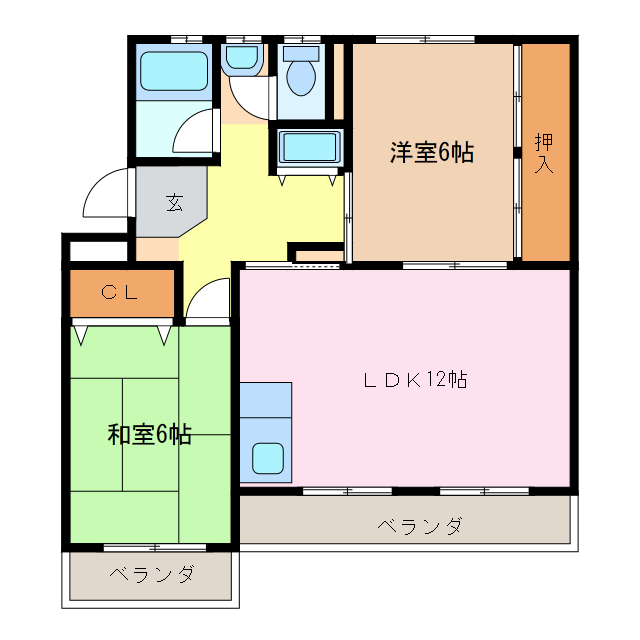 【鹿山第一コーポの間取り】