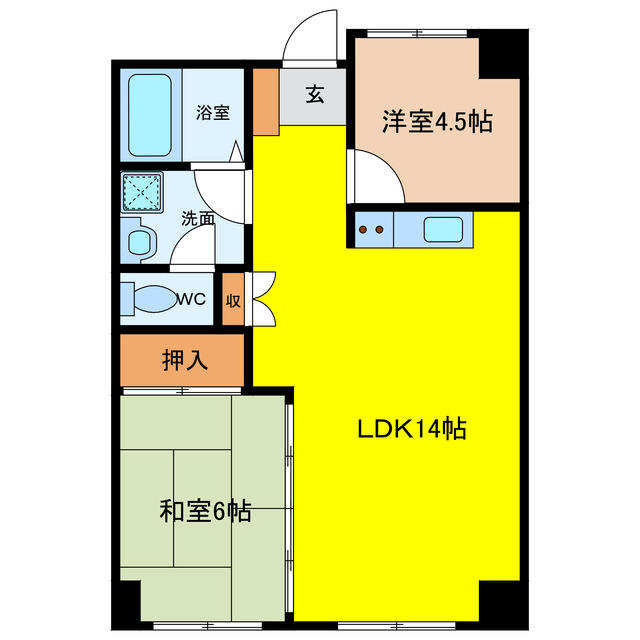 那覇市字安謝のマンションの間取り