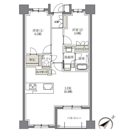 名古屋市瑞穂区田辺通のマンションの間取り