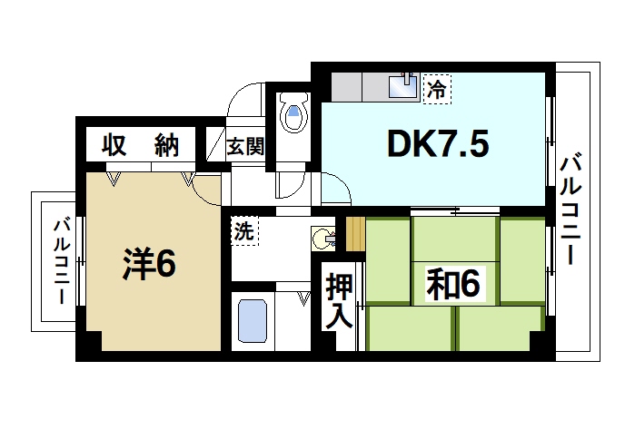 相楽郡精華町光台のアパートの間取り