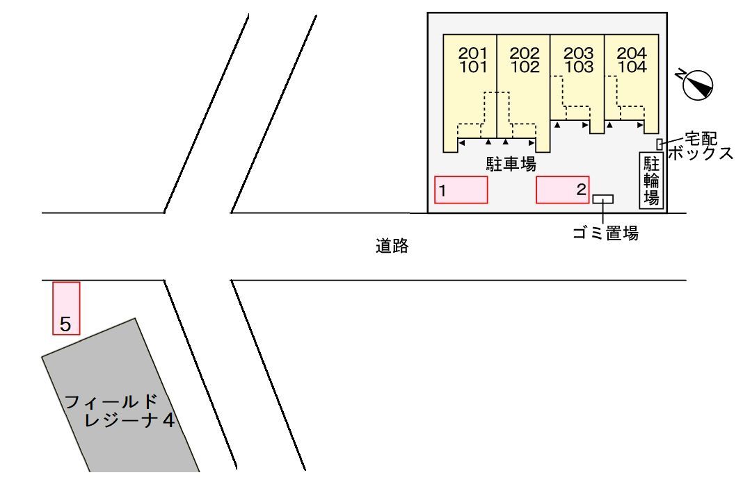 【市川市南大野のアパートの駐車場】