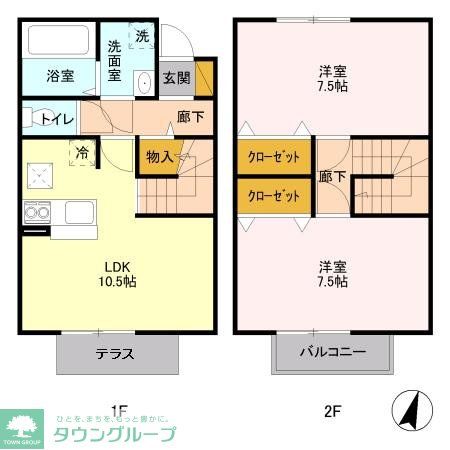 鎌ケ谷市新鎌ケ谷のアパートの間取り