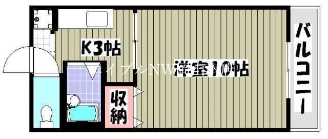 岡山市南区下中野のマンションの間取り