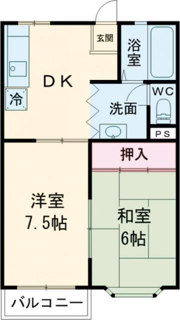 豊橋市西郷町のアパートの間取り