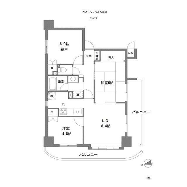 草加市瀬崎のマンションの間取り