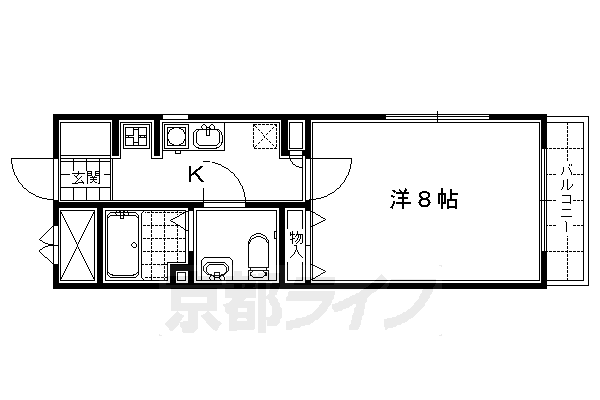 京都市東山区西御門町のマンションの間取り