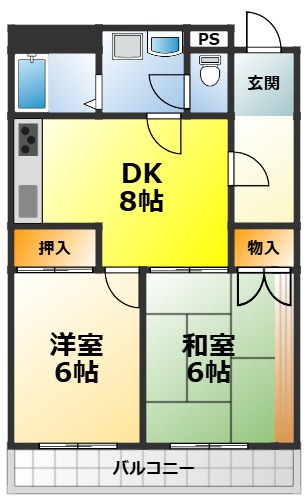 和泉市伏屋町のマンションの間取り