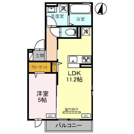 (仮)D-ROOM藤阿久町の間取り