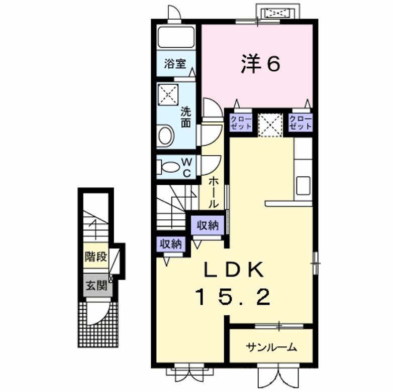 ＪＲ羽越本線 新屋駅 徒歩17分 2階建 築8年の間取り写真