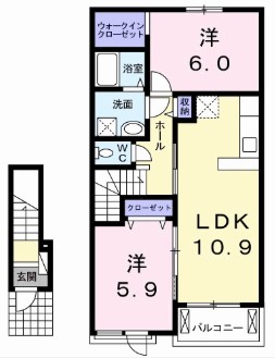 ＪＲ高徳線 勝瑞駅 徒歩35分 2階建 築13年の間取り写真