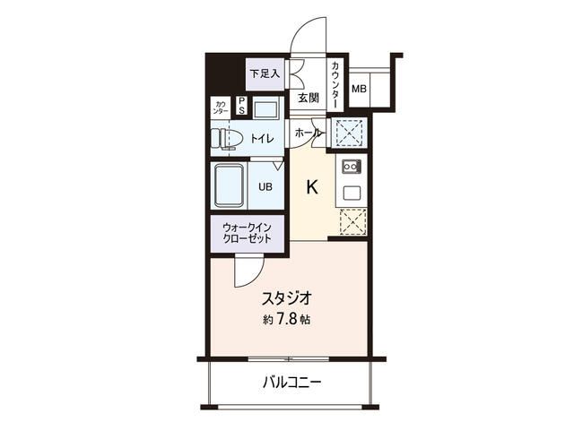 東急世田谷線 西太子堂駅 徒歩2分 12階建 築21年の間取り写真