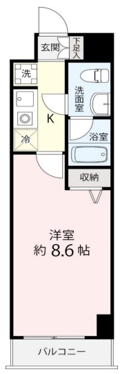 ＪＲ総武線 船橋駅 徒歩4分 9階建 築18年の間取り写真