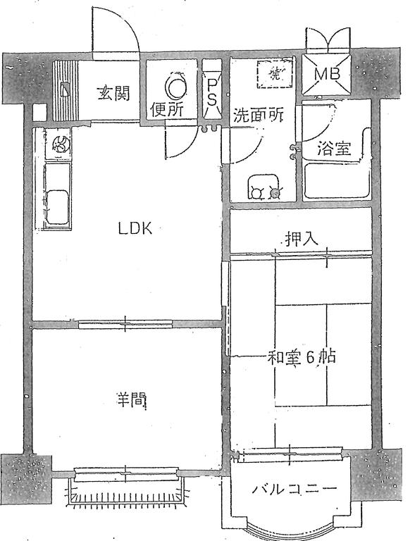 仙台ニュースカイマンション２の間取り