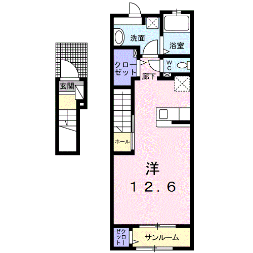 上山市新町のアパートの間取り