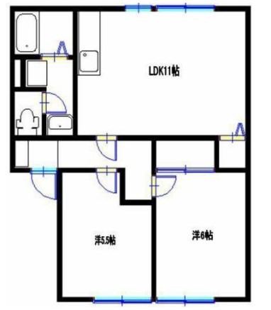 姫路市下手野のアパートの間取り