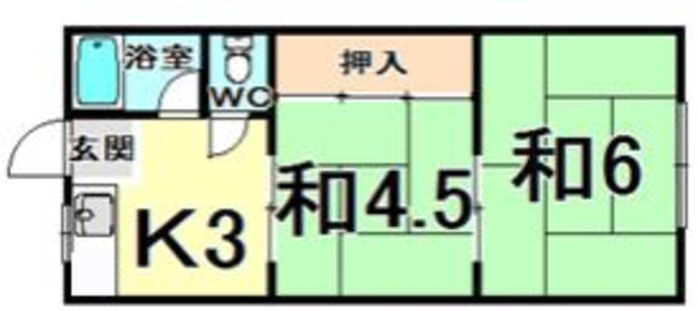 伊丹市南鈴原のアパートの間取り