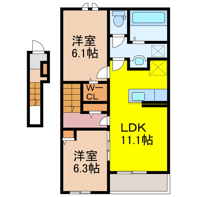 雲仙市愛野町乙のアパートの間取り