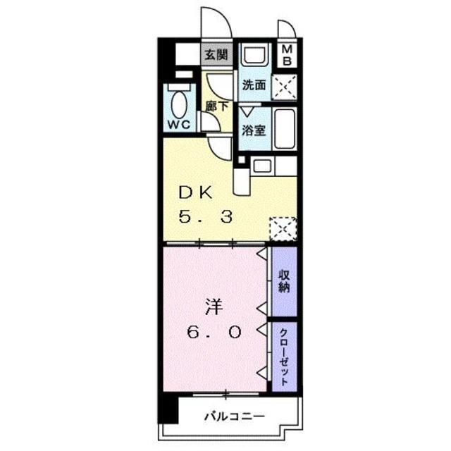 熊本市西区二本木のマンションの間取り