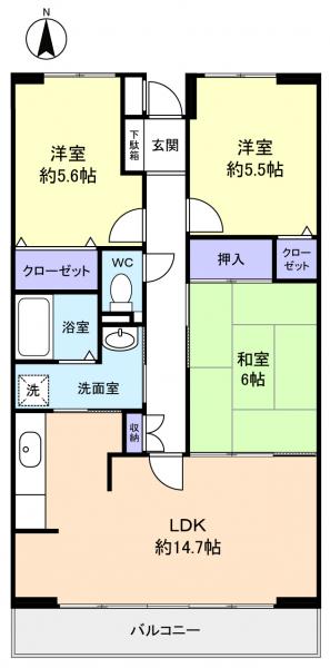 ルーチェ緑が丘Ｂ棟の間取り