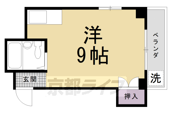 【京都市北区衣笠北荒見町のマンションの間取り】