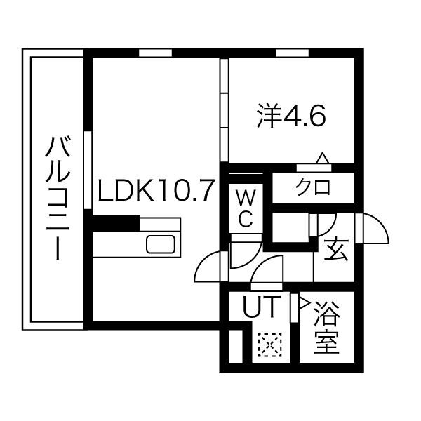 向日市上植野町のアパートの間取り