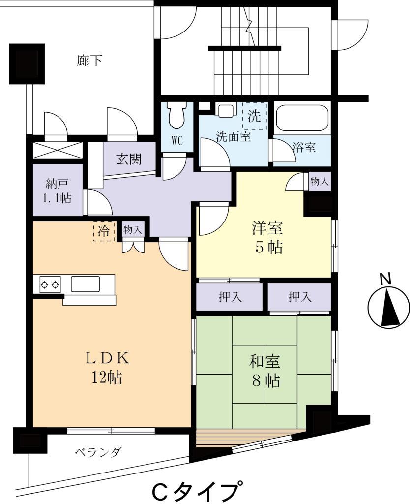 水戸市城南のマンションの間取り