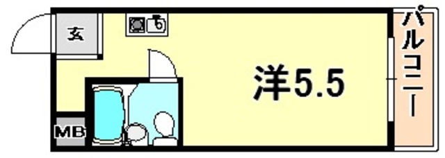 神戸市灘区岩屋中町のマンションの間取り