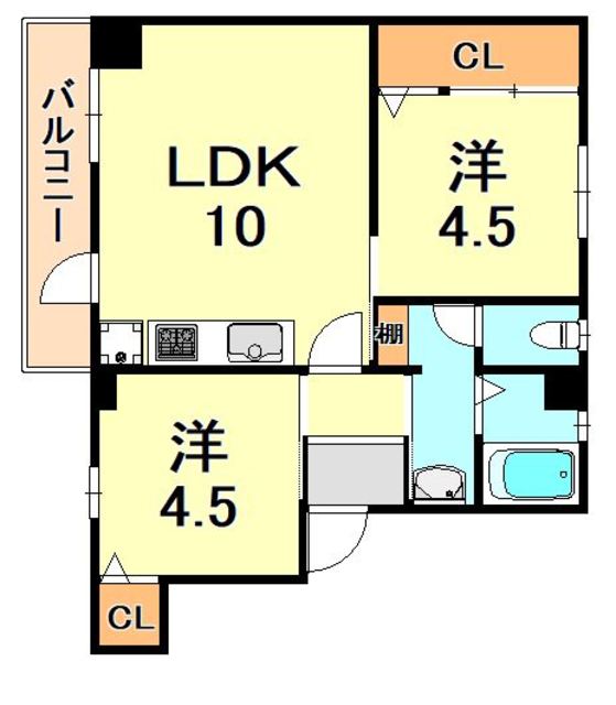 神陵台厚生年金住宅５号棟の間取り