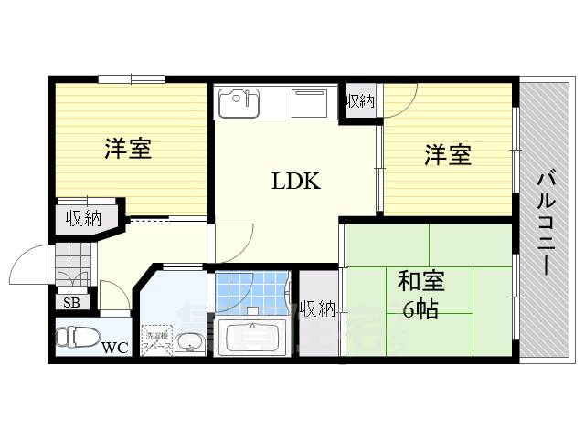 大阪市中央区東高麗橋のマンションの間取り