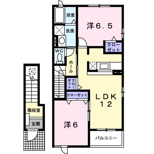 【プルニエＡの間取り】