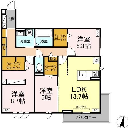 駿東郡長泉町下長窪のアパートの間取り