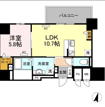 名古屋市名東区高社のマンションの間取り