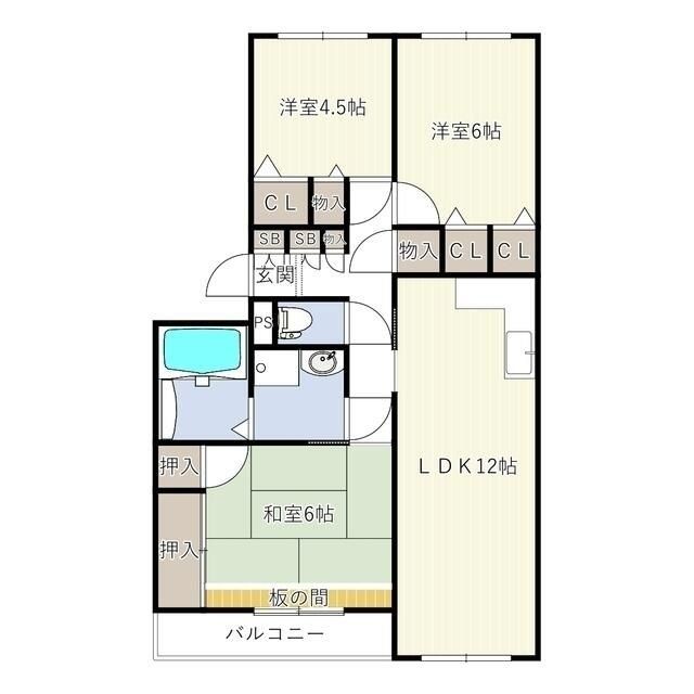 松戸市六高台のマンションの間取り