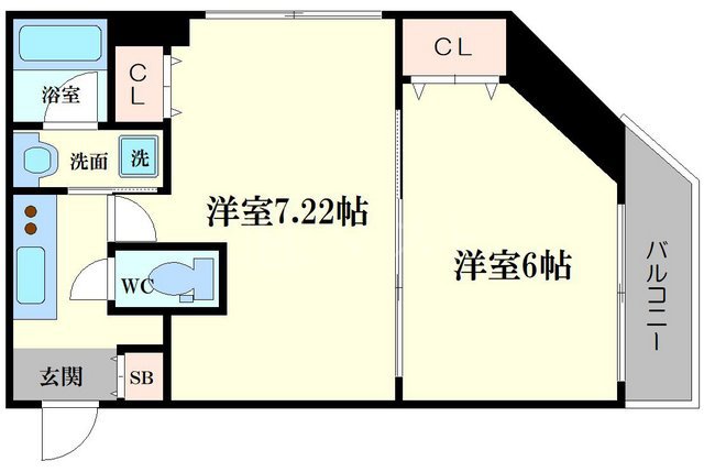 大阪市北区天満橋のマンションの間取り