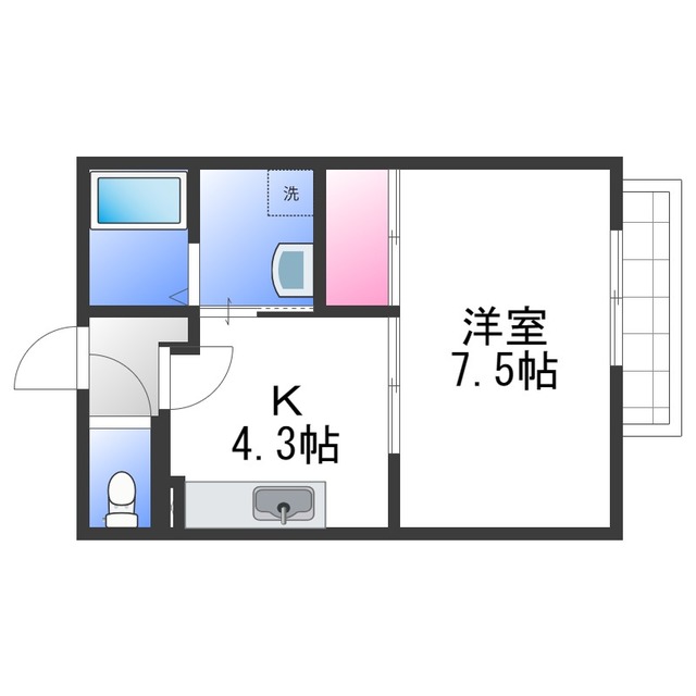 貝塚市麻生中のアパートの間取り