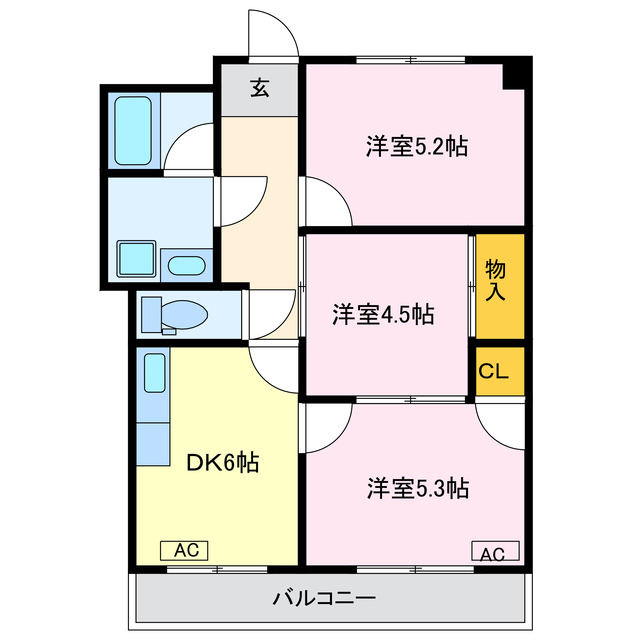 西尾市西幡豆町のマンションの間取り