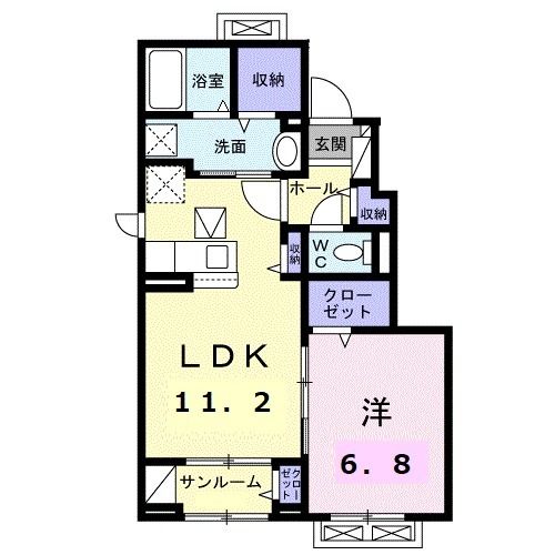 敦賀市山泉のアパートの間取り