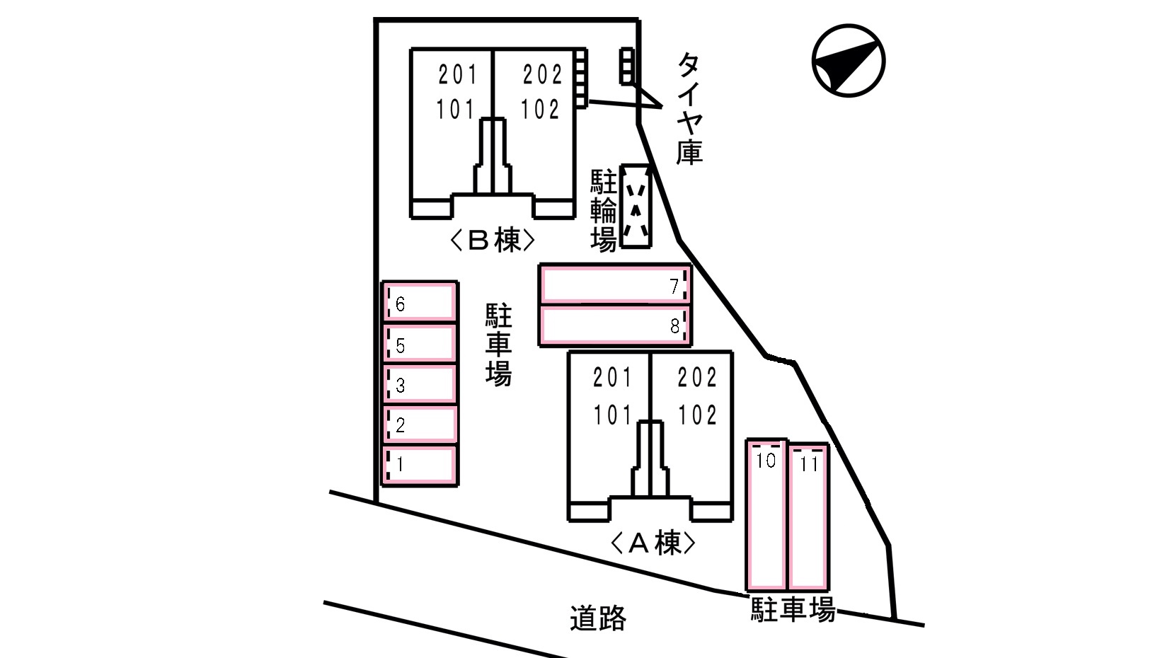 【ハーモニー　Aの駐車場】