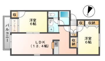 【コージィーコートＢ棟の間取り】