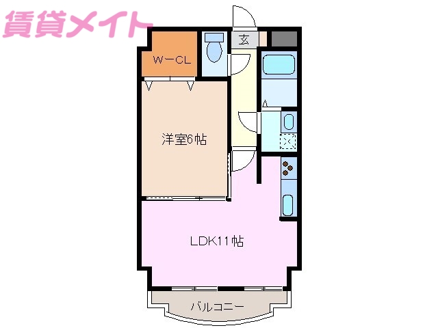 四日市市智積町のマンションの間取り