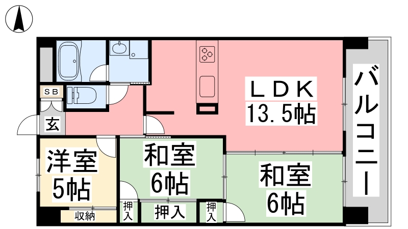 ノーブル道後の間取り