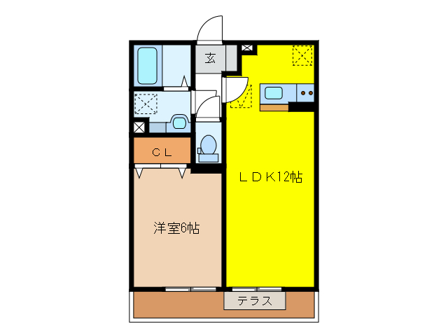 各務原市蘇原申子町のアパートの間取り