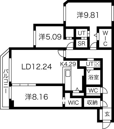 ピオネロ琴似の間取り